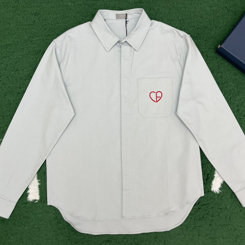 D I O R 디올 CD 하트 자수 셔츠 그레이 레플리카 1번 이미지 - 의류 | 세미샵 레플리카 사이트