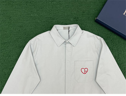 D I O R 디올 CD 하트 자수 셔츠 그레이 레플리카 4번 이미지 - 의류 | 세미샵 레플리카 사이트