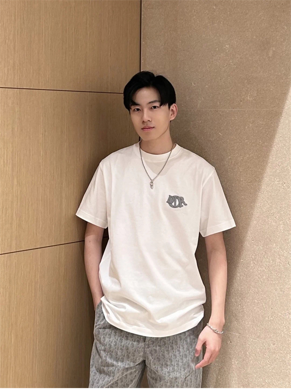 D I O R 디올 Charm 코튼 반팔 티셔츠 레플리카 4번 이미지 - 의류 | 세미샵 레플리카 사이트