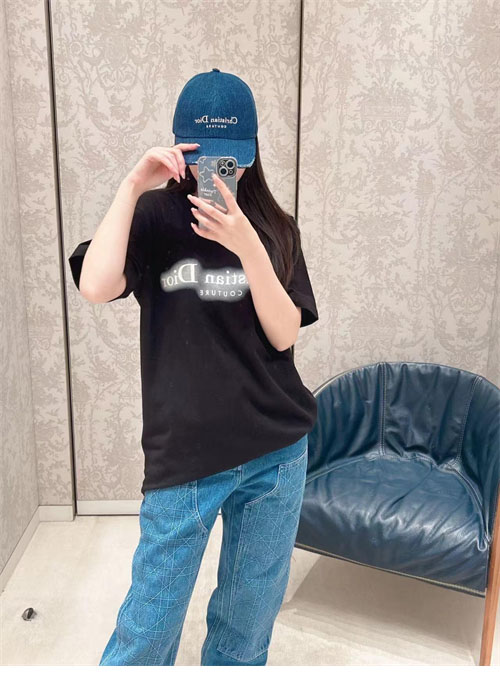 D I O R 디올 Couture 코튼 반팔 티셔츠 레플리카 5번 이미지 - 의류 | 세미샵 레플리카 사이트