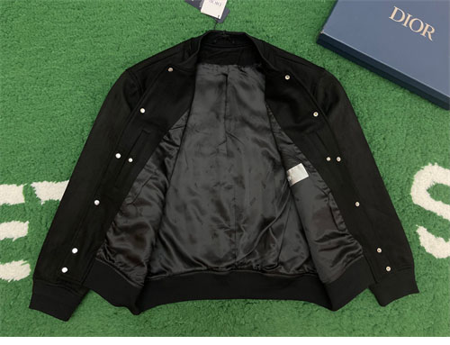 D I O R 디올 Tag 울 블렌드 양가죽 바시티 자켓 블랙 레플리카 6번 이미지 - 의류 | 세미샵 레플리카 사이트
