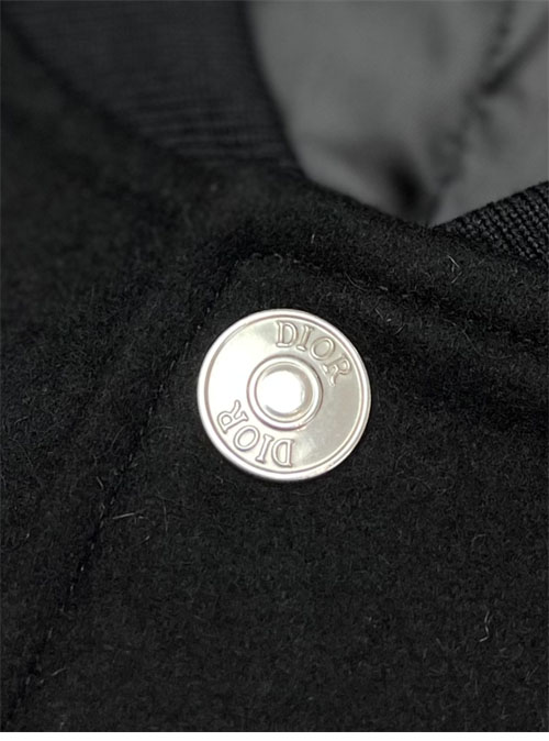 D I O R 디올 Tag 울 블렌드 양가죽 바시티 자켓 블랙 레플리카 7번 이미지 - 의류 | 세미샵 레플리카 사이트