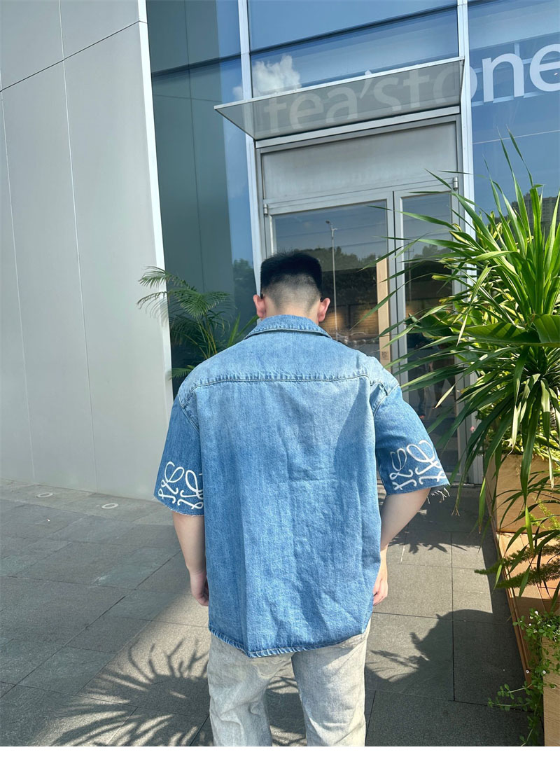 로에베 로에베 아나그램 워시드 데님 숏슬리브 셔츠 레플리카 8번 이미지 - 의류 | 세미샵 레플리카 사이트