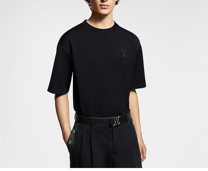 Louis Vuitton 루이비통 라인스톤 LV 엠벨리시드 저지 반팔 티셔츠 레플리카 3번 이미지 - 의류 | 세미샵 레플리카 사이트