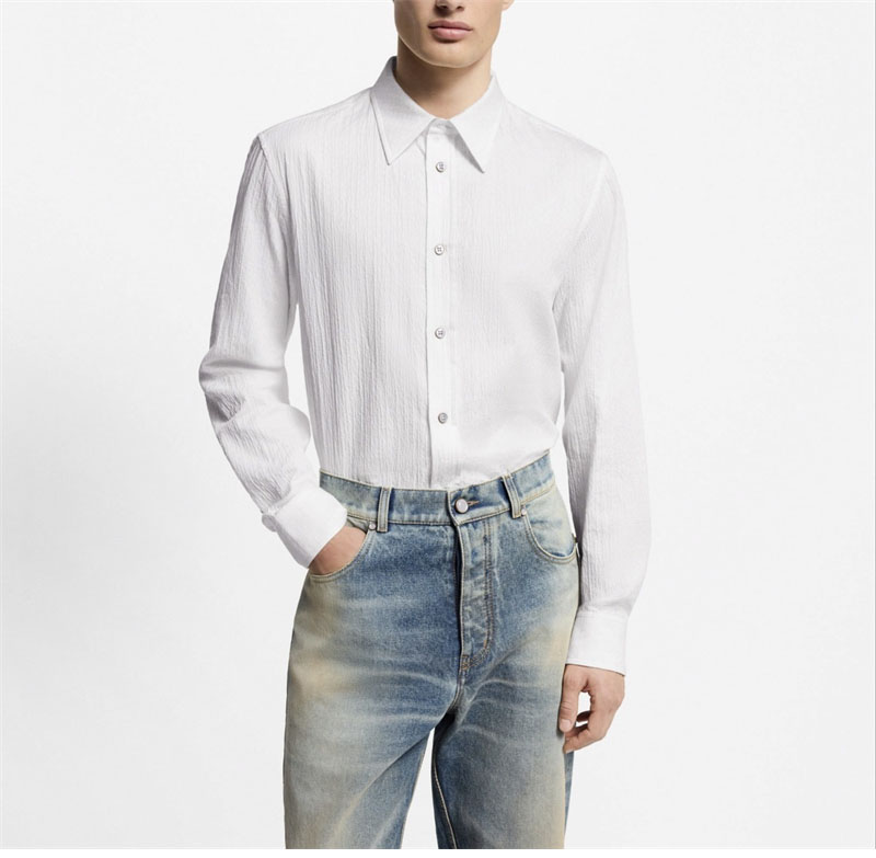 루이비통 루이비통 모노그램 자카드 롱 슬리브드 코튼 셔츠 레플리카 4번 이미지 - 의류 | 세미샵 레플리카 사이트