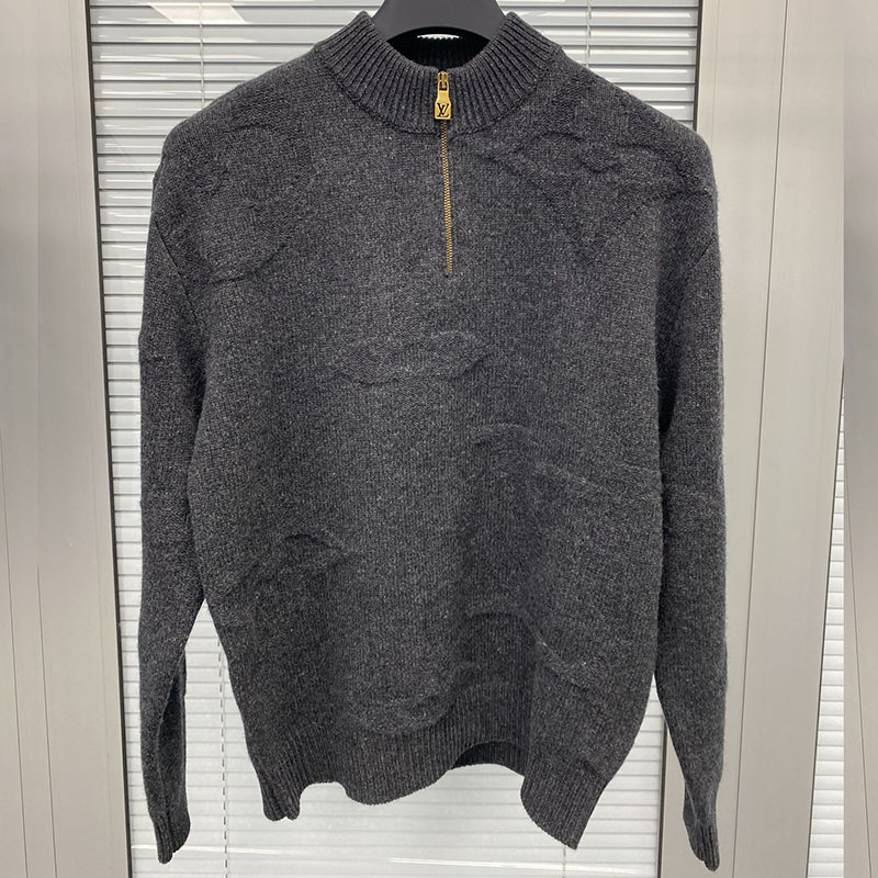 Louis Vuitton 루이비통 빅 모노그램 자카드 울 하프 집업 니트 레플리카 1번 이미지 - 의류 | 세미샵 레플리카 사이트