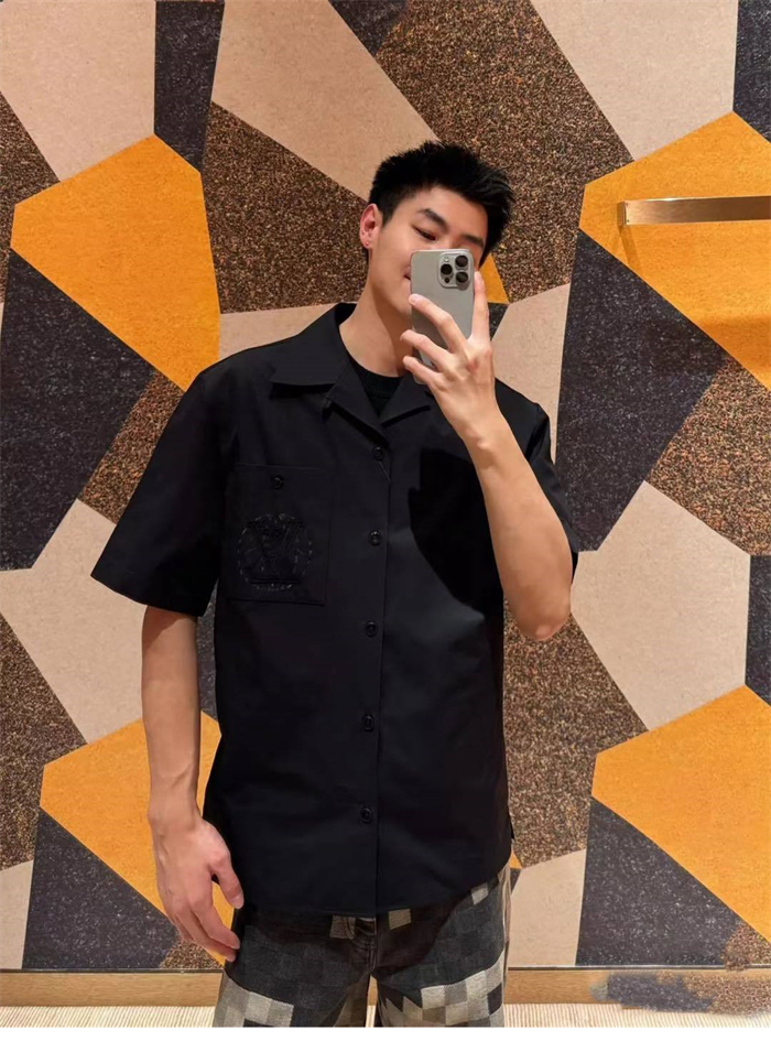 Louis Vuitton 루이비통 엠브로이더드 숏 슬리브드 코튼 셔츠 레플리카 3번 이미지 - 의류 | 세미샵 레플리카 사이트