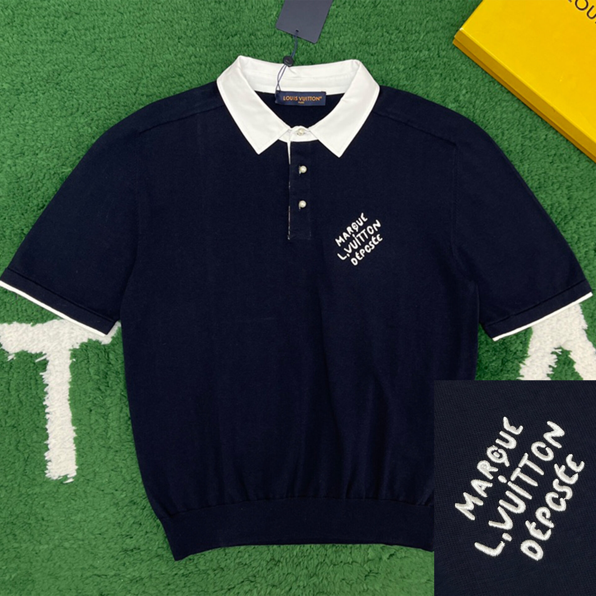 Louis Vuitton 루이비통 엠브로이더드 코튼 블렌드 폴로 반팔 티셔츠 “2COLOR” 레플리카 1번 이미지 - 의류 | 세미샵 레플리카 사이트