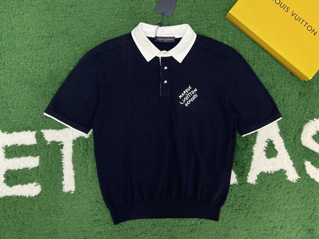 Louis Vuitton 루이비통 엠브로이더드 코튼 블렌드 폴로 반팔 티셔츠 “2COLOR” 레플리카 8번 이미지 - 의류 | 세미샵 레플리카 사이트