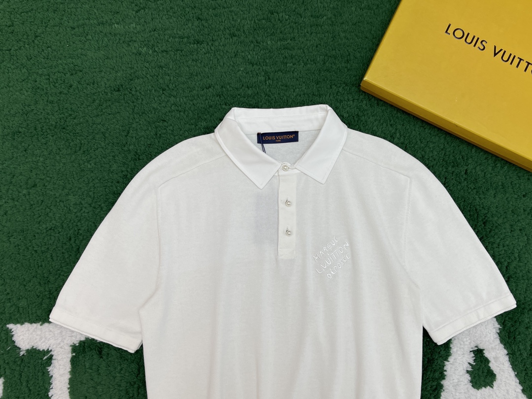 Louis Vuitton 루이비통 엠브로이더드 코튼 블렌드 폴로 반팔 티셔츠 “2COLOR” 레플리카 16번 이미지 - 의류 | 세미샵 레플리카 사이트