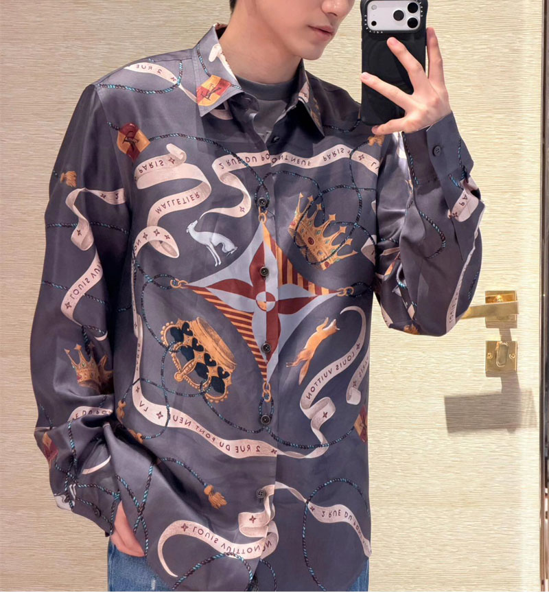 루이비통 루이비통 프린티드 실크 셔츠 레플리카 9번 이미지 - 의류 | 세미샵 레플리카 사이트