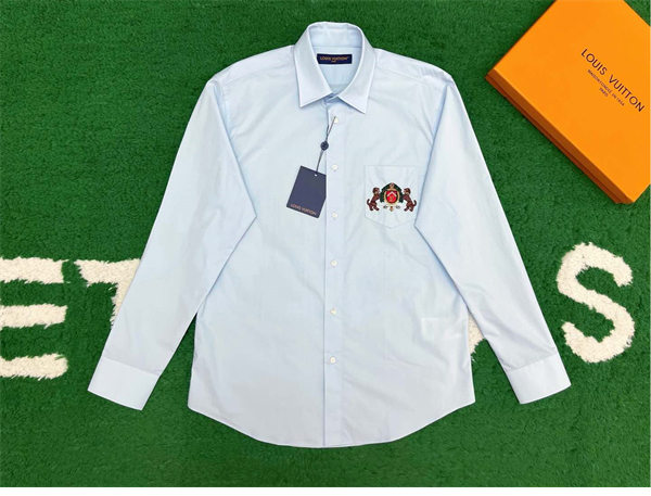 Louis Vuitton 루이비통 LV도그 엠브로이더드 롱 슬리브드 코튼 셔츠 레플리카 5번 이미지 - 의류 | 세미샵 레플리카 사이트