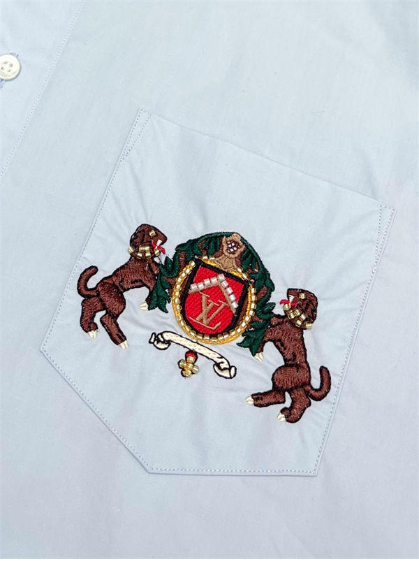 Louis Vuitton 루이비통 LV도그 엠브로이더드 롱 슬리브드 코튼 셔츠 레플리카 9번 이미지 - 의류 | 세미샵 레플리카 사이트