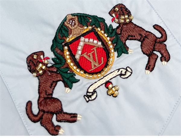 Louis Vuitton 루이비통 LV도그 엠브로이더드 롱 슬리브드 코튼 셔츠 레플리카 10번 이미지 - 의류 | 세미샵 레플리카 사이트