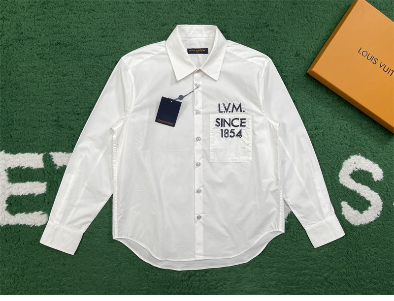 루이비통 루이비통 LVM 레터링 롱 슬리브드 시그니처 포플린 셔츠 레플리카 2번 이미지 - 의류 | 세미샵 레플리카 사이트