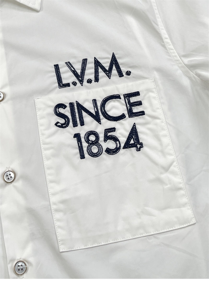 루이비통 루이비통 LVM 레터링 롱 슬리브드 시그니처 포플린 셔츠 레플리카 6번 이미지 - 의류 | 세미샵 레플리카 사이트