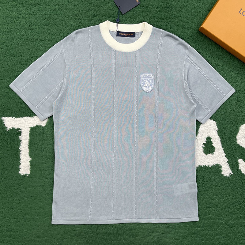 루이비통 루이비통 LV 리그 패치 인따르시아 실크 코튼 반팔 크루넥 티셔츠 레플리카 1번 이미지 - 의류 | 세미샵 레플리카 사이트