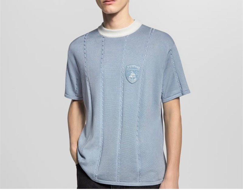 루이비통 루이비통 LV 리그 패치 인따르시아 실크 코튼 반팔 크루넥 티셔츠 레플리카 2번 이미지 - 의류 | 세미샵 레플리카 사이트