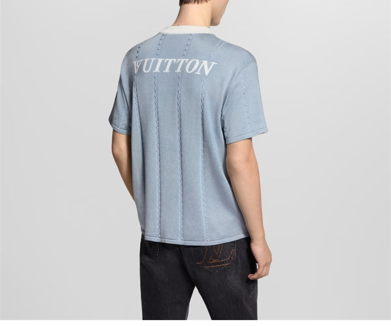 루이비통 루이비통 LV 리그 패치 인따르시아 실크 코튼 반팔 크루넥 티셔츠 레플리카 6번 이미지 - 의류 | 세미샵 레플리카 사이트