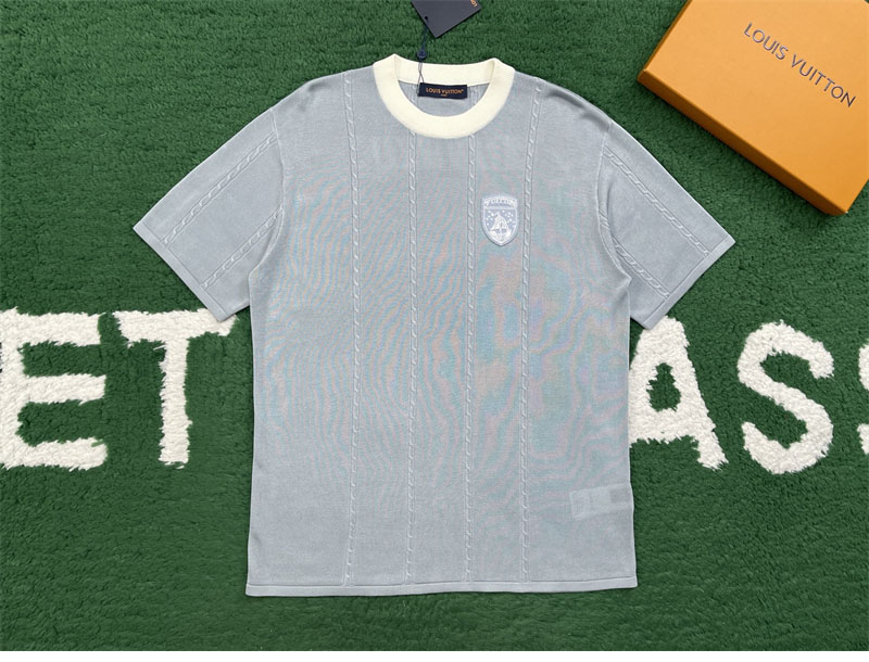 루이비통 루이비통 LV 리그 패치 인따르시아 실크 코튼 반팔 크루넥 티셔츠 레플리카 10번 이미지 - 의류 | 세미샵 레플리카 사이트