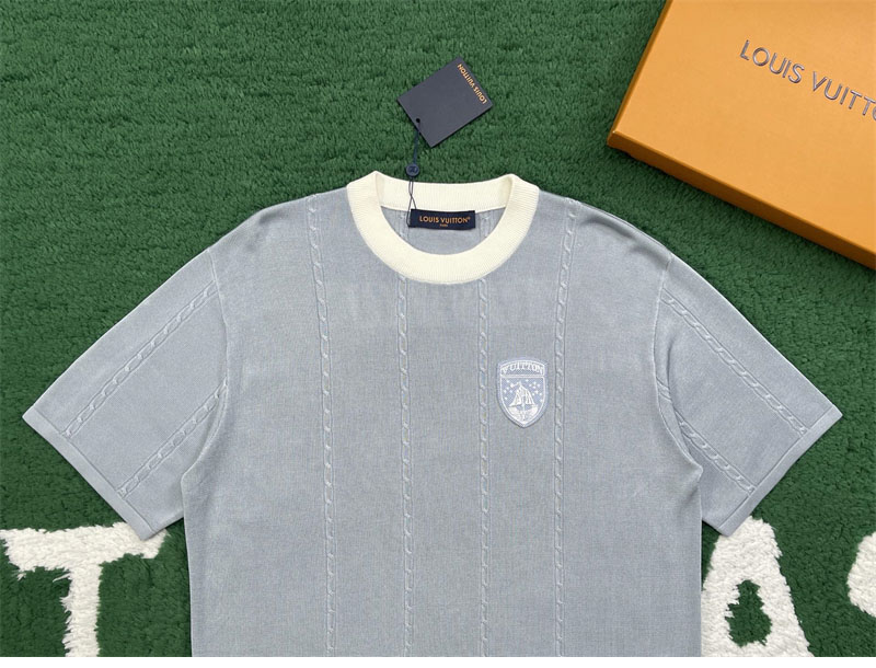 루이비통 루이비통 LV 리그 패치 인따르시아 실크 코튼 반팔 크루넥 티셔츠 레플리카 3번 이미지 - 의류 | 세미샵 레플리카 사이트
