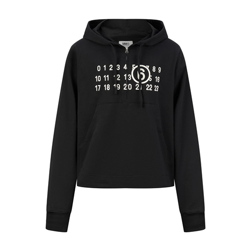 Maison Margiela 메종마르지엘라 MM6 넘버드 로고 프린트 반집업 후디 레플리카 2번 이미지 - 의류 | 세미샵 레플리카 사이트