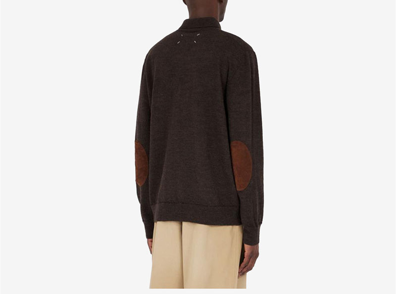 Maison Margiela 메종 마르지엘라 엘보우 패치 울 폴로 셔츠 레플리카 2번 이미지 - 의류 | 세미샵 레플리카 사이트