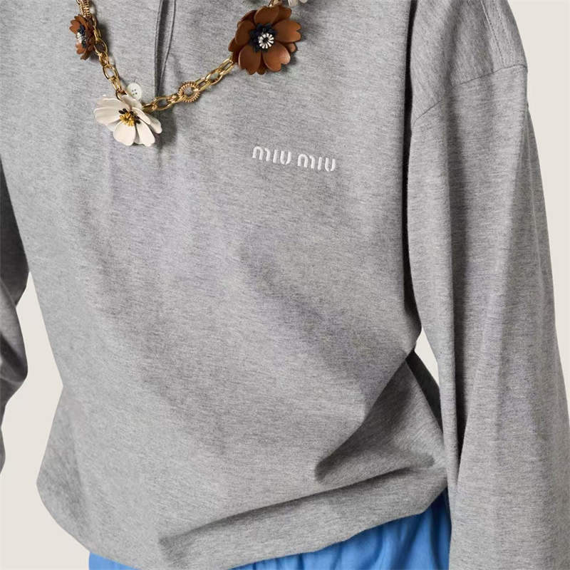 미우미우 미우미우 로고 저지 폴로 셔츠 레플리카 3번 이미지 - 의류 | 세미샵 레플리카 사이트