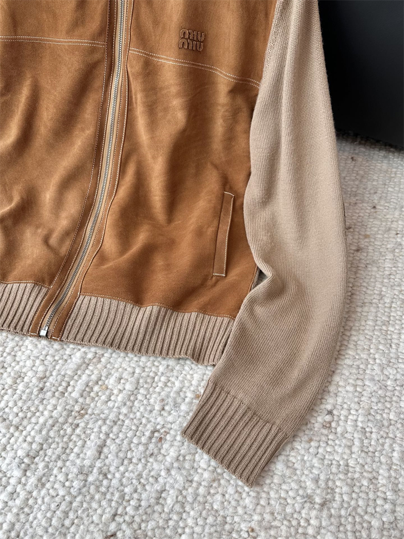 미우미우 미우미우 울 앤 레더 지퍼 가디건 레플리카 4번 이미지 - 의류 | 세미샵 레플리카 사이트