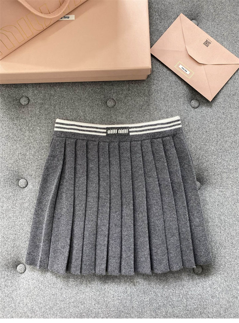 Miu Miu 미우미우 울 캐시미어 플리츠 미니 스커트 레플리카 5번 이미지 - 의류 | 세미샵 레플리카 사이트