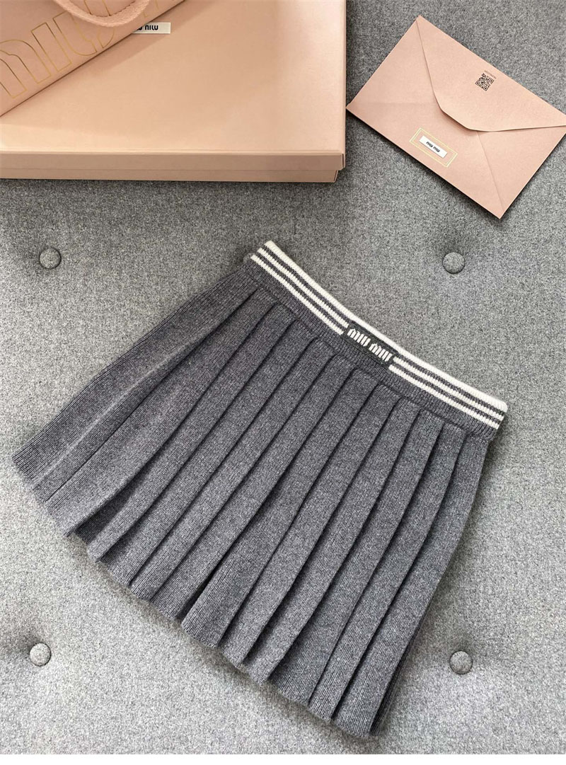 Miu Miu 미우미우 울 캐시미어 플리츠 미니 스커트 레플리카 9번 이미지 - 의류 | 세미샵 레플리카 사이트