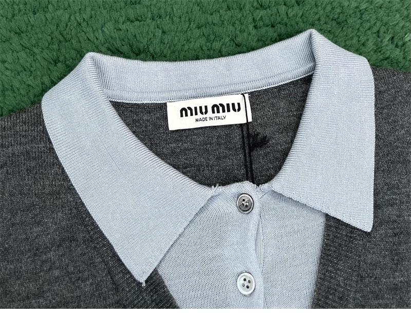 Miu Miu 미우미우 캐시미어 앤 울 폴로 니트 스웨터 레플리카 7번 이미지 - 의류 | 세미샵 레플리카 사이트