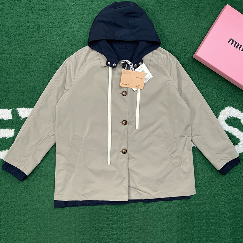 Miu Miu 미우미우 파나마 코튼 테크니컬 퐁제 블루종 자켓 레플리카 1번 이미지 - 의류 | 세미샵 레플리카 사이트