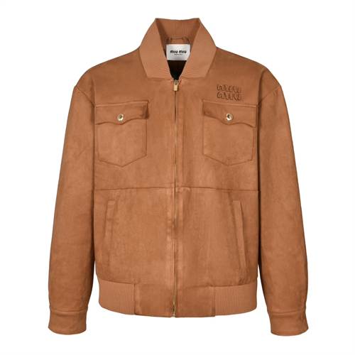 Miu Miu 미우미우 24FW 로고 스웨이드 나파 가죽 자켓 레플리카 8번 이미지 - 의류 | 세미샵 레플리카 사이트