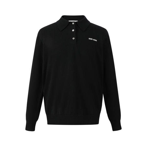 Miu Miu 미우미우 24SS 로고 울 니트 폴로 티셔츠 레플리카 6번 이미지 - 의류 | 세미샵 레플리카 사이트