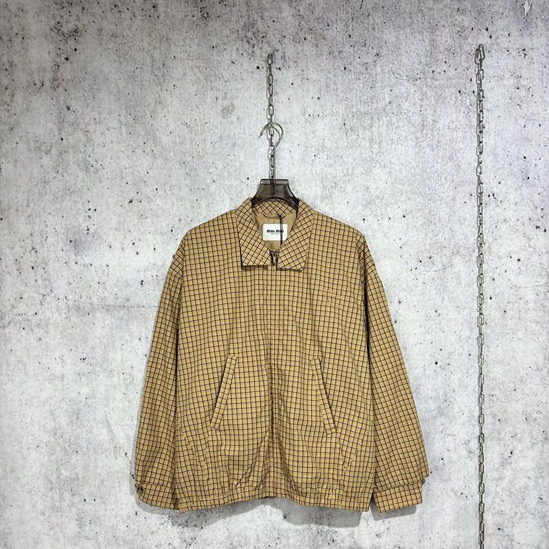Miu Miu 미우미우 24SS 로고 체크 자켓 레플리카 1번 이미지 - 의류 | 세미샵 레플리카 사이트