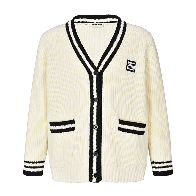 Miu Miu 미우미우 24SS 로고 패치 가디건 레플리카 1번 이미지 - 의류 | 세미샵 레플리카 사이트