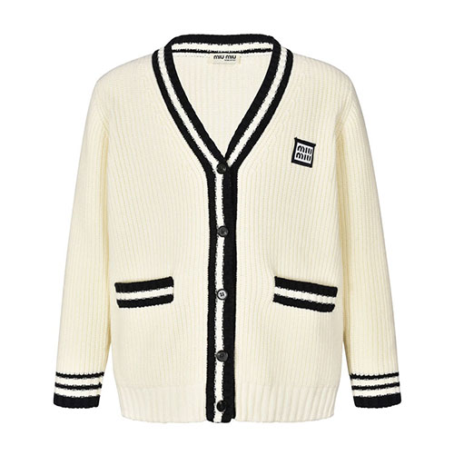 Miu Miu 미우미우 24SS 로고 패치 가디건 레플리카 2번 이미지 - 의류 | 세미샵 레플리카 사이트