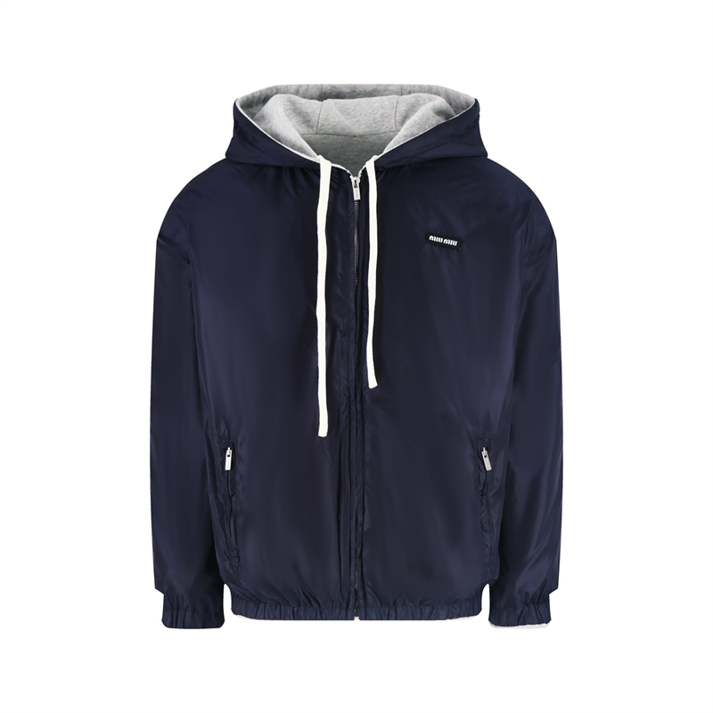 Miu Miu 미우미우 25FW 로고 아플리케 리버시블 후드 집업 레플리카 6번 이미지 - 의류 | 세미샵 레플리카 사이트