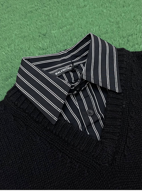 Balenciaga 발렌시아가 레이어드 셔츠 V 넥 스웨터 2컬러 레플리카 7번 이미지 - 의류 | 세미샵 레플리카 사이트