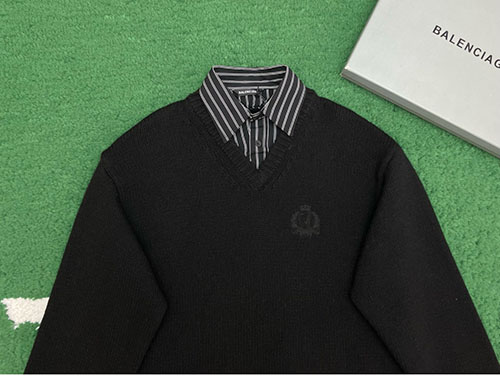 Balenciaga 발렌시아가 레이어드 셔츠 V 넥 스웨터 2컬러 레플리카 8번 이미지 - 의류 | 세미샵 레플리카 사이트