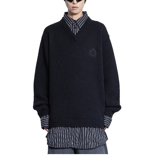 Balenciaga 발렌시아가 레이어드 셔츠 V 넥 스웨터 2컬러 레플리카 14번 이미지 - 의류 | 세미샵 레플리카 사이트