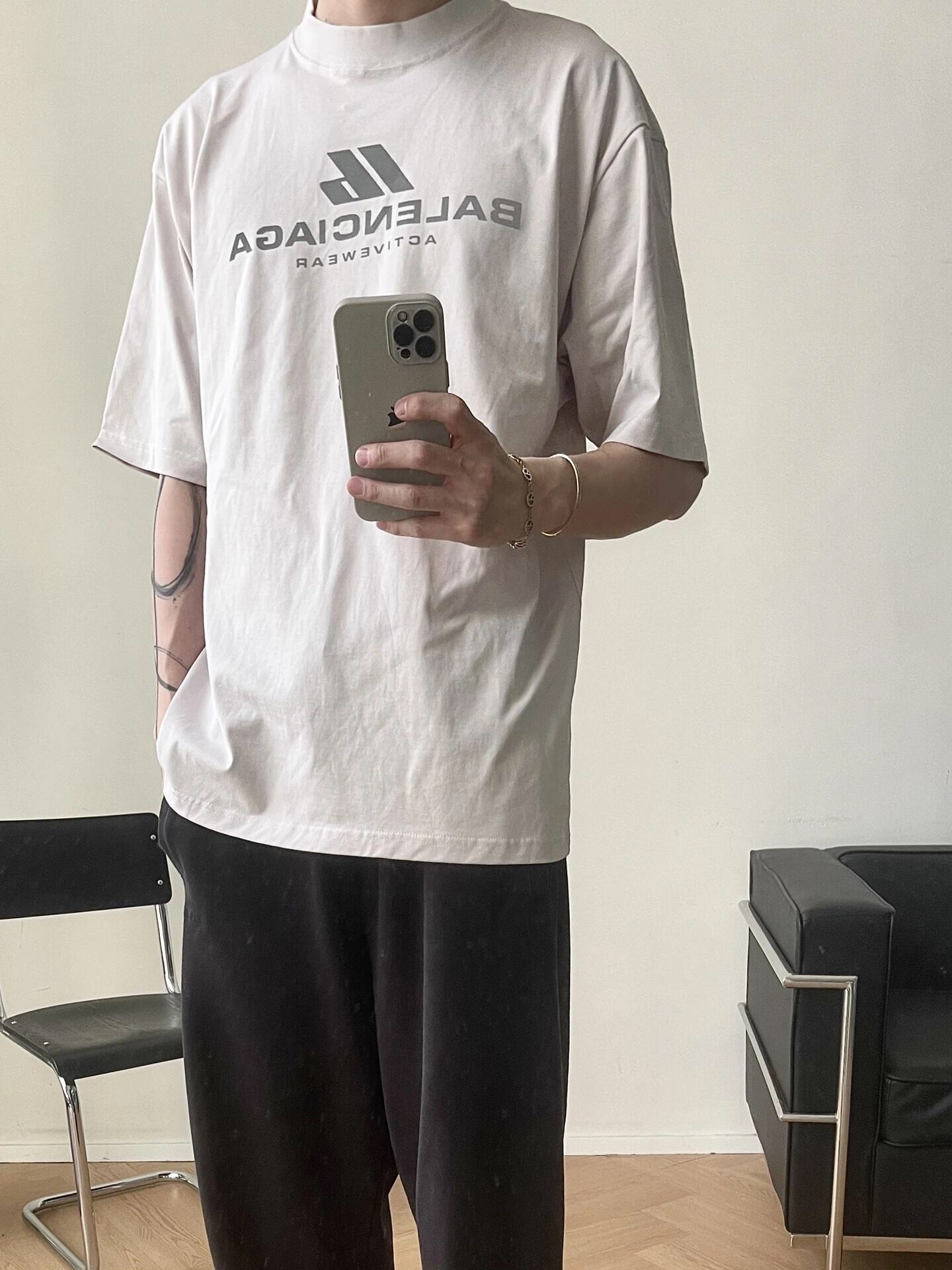 Balenciaga 발렌시아가 액티브웨어 빈티지 저지 미디엄핏 반팔 티셔츠 “2COLOR” 레플리카 5번 이미지 - 의류 | 세미샵 레플리카 사이트
