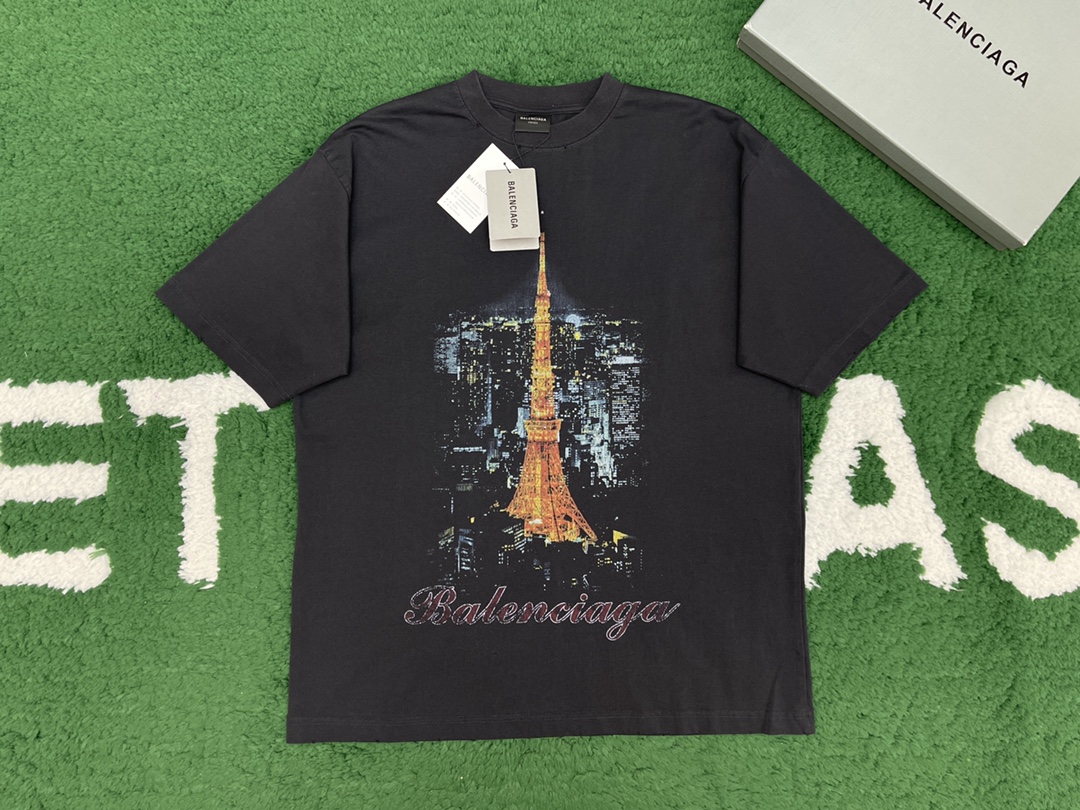 Balenciaga 발렌시아가 파리 리버티 문 미디엄 핏 반팔 티셔츠 “2COLOR” 레플리카 8번 이미지 - 의류 | 세미샵 레플리카 사이트