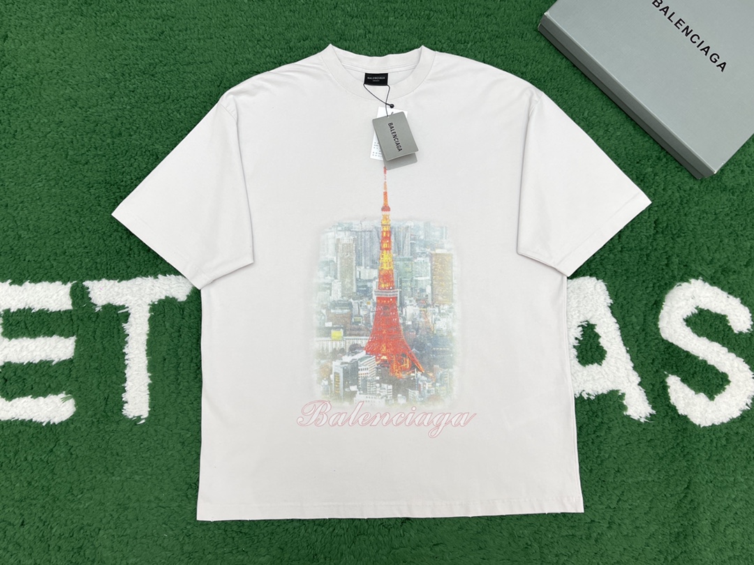 Balenciaga 발렌시아가 파리 리버티 문 미디엄 핏 반팔 티셔츠 “2COLOR” 레플리카 15번 이미지 - 의류 | 세미샵 레플리카 사이트