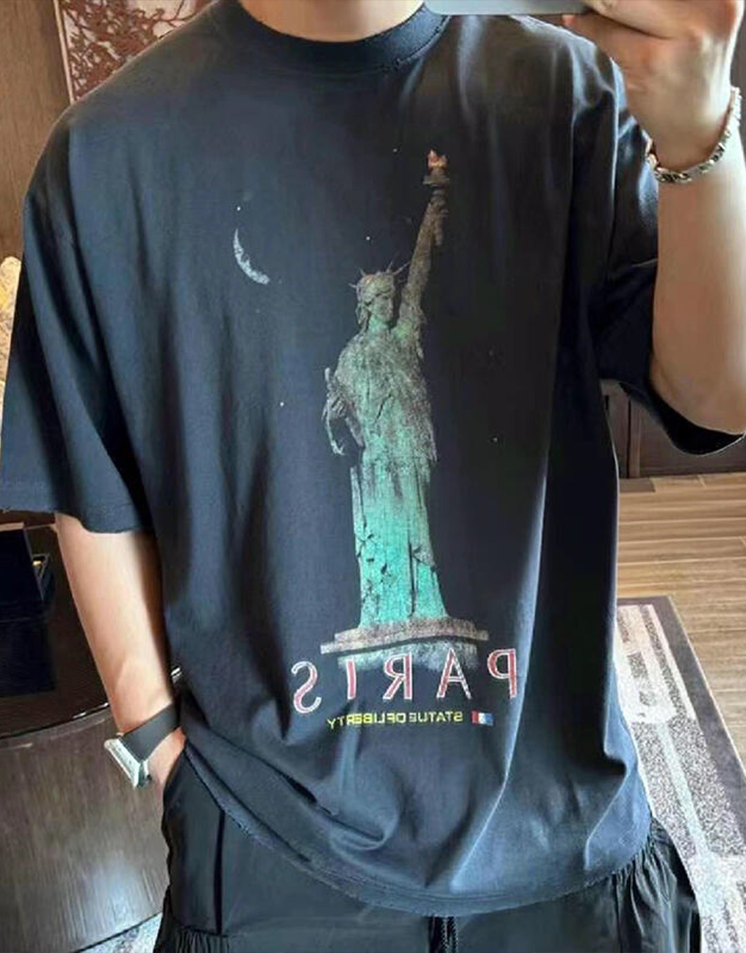 Balenciaga 발렌시아가 파리 리버티 미디엄 핏 반팔 티셔츠 “2COLOR” 레플리카 5번 이미지 - 의류 | 세미샵 레플리카 사이트