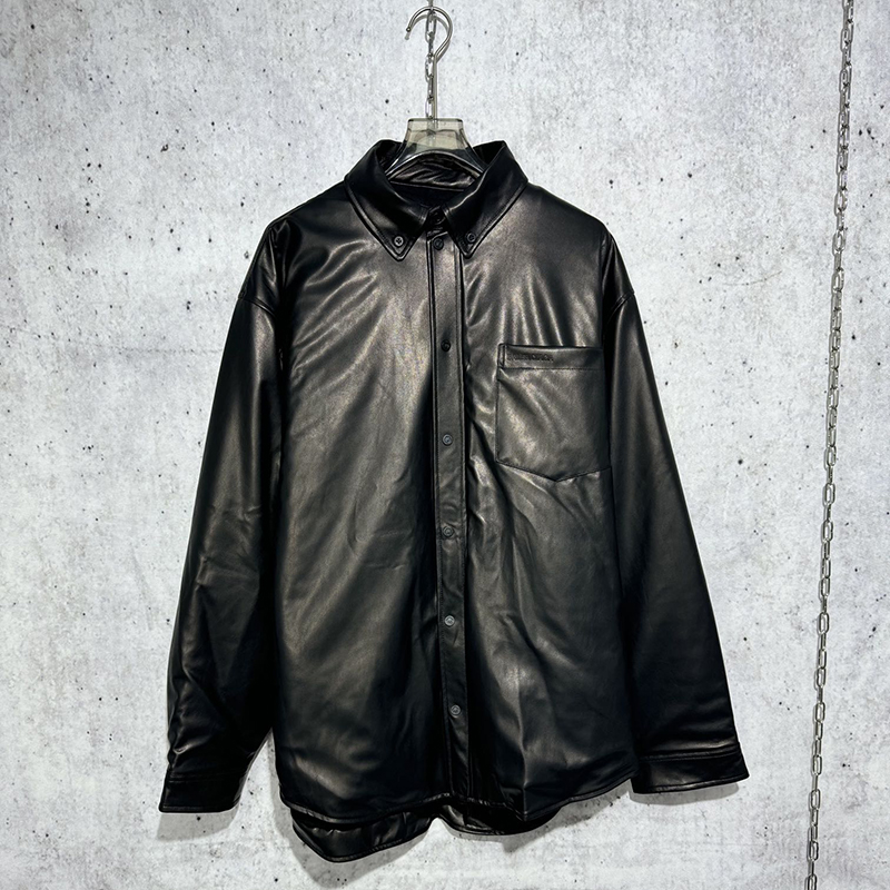 Balenciaga 발렌시아가 패디드 레더 오버 셔츠 자켓 레플리카 1번 이미지 - 의류 | 세미샵 레플리카 사이트