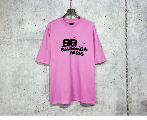 Balenciaga 발렌시아가 핸드 드로우 BB 아이콘 반팔 티셔츠 핑크 레플리카 2번 이미지 - 의류 | 세미샵 레플리카 사이트