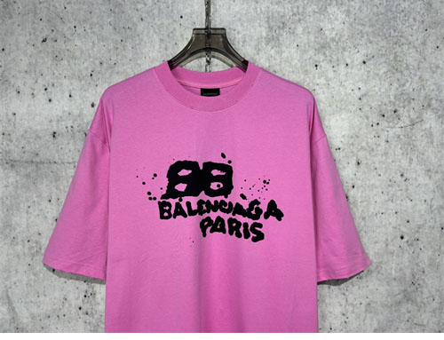 Balenciaga 발렌시아가 핸드 드로우 BB 아이콘 반팔 티셔츠 핑크 레플리카 3번 이미지 - 의류 | 세미샵 레플리카 사이트
