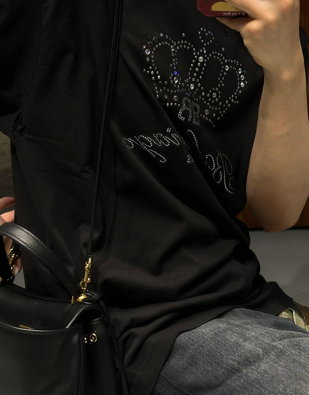 Balenciaga 발렌시아가 BB 모텔 미디엄 핏 반팔 티셔츠 블랙 레플리카 5번 이미지 - 의류 | 세미샵 레플리카 사이트